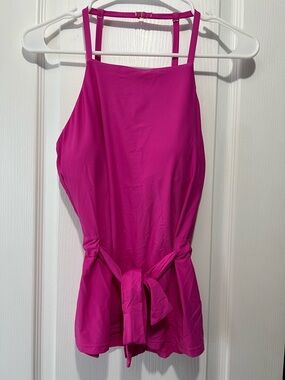 ANTONIO MELANI Fuchsia One-Piece Swim Bodysuit with Waist Tie